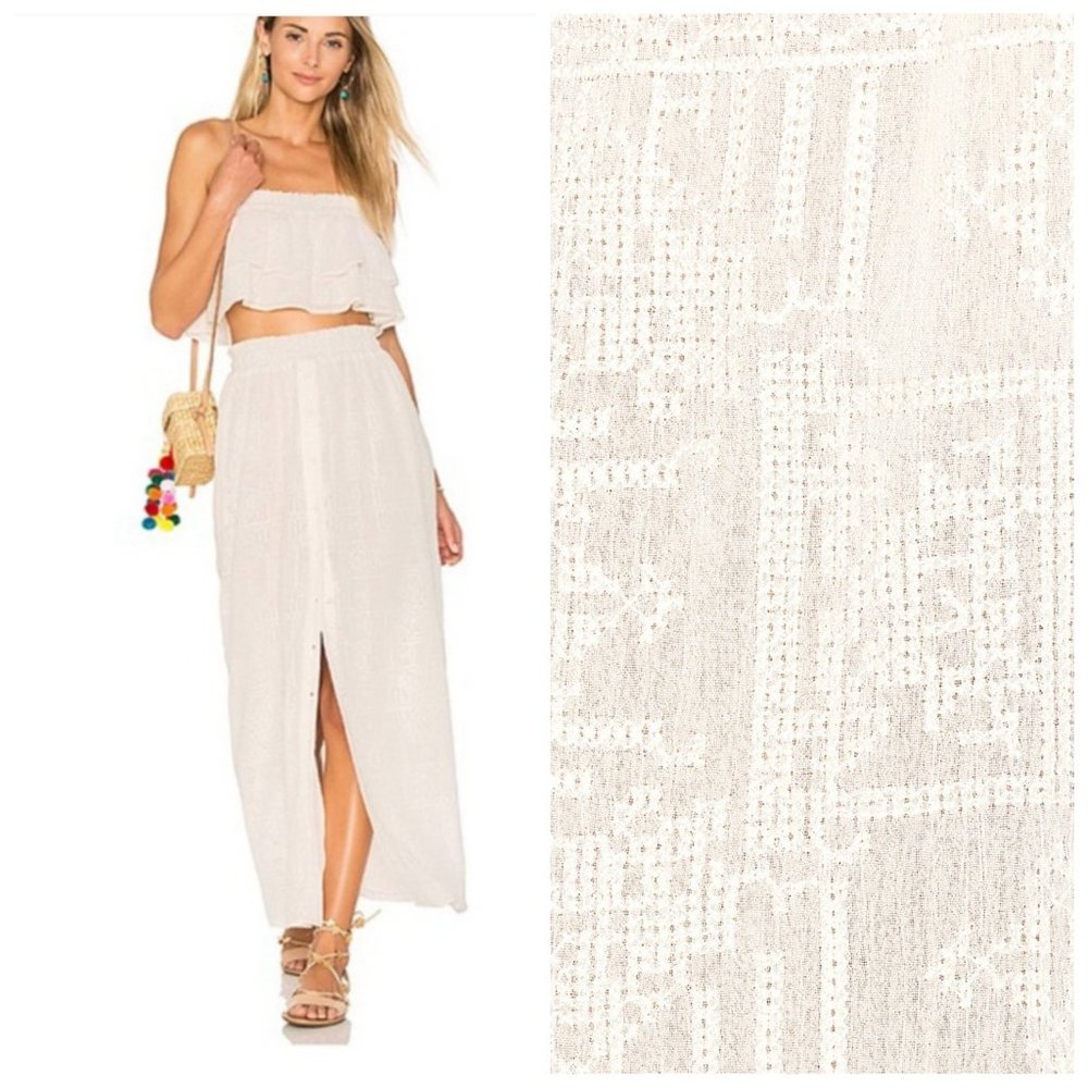 NEW Tularosa Stella Button Down Maxi Skirt in Shell Color Size Small